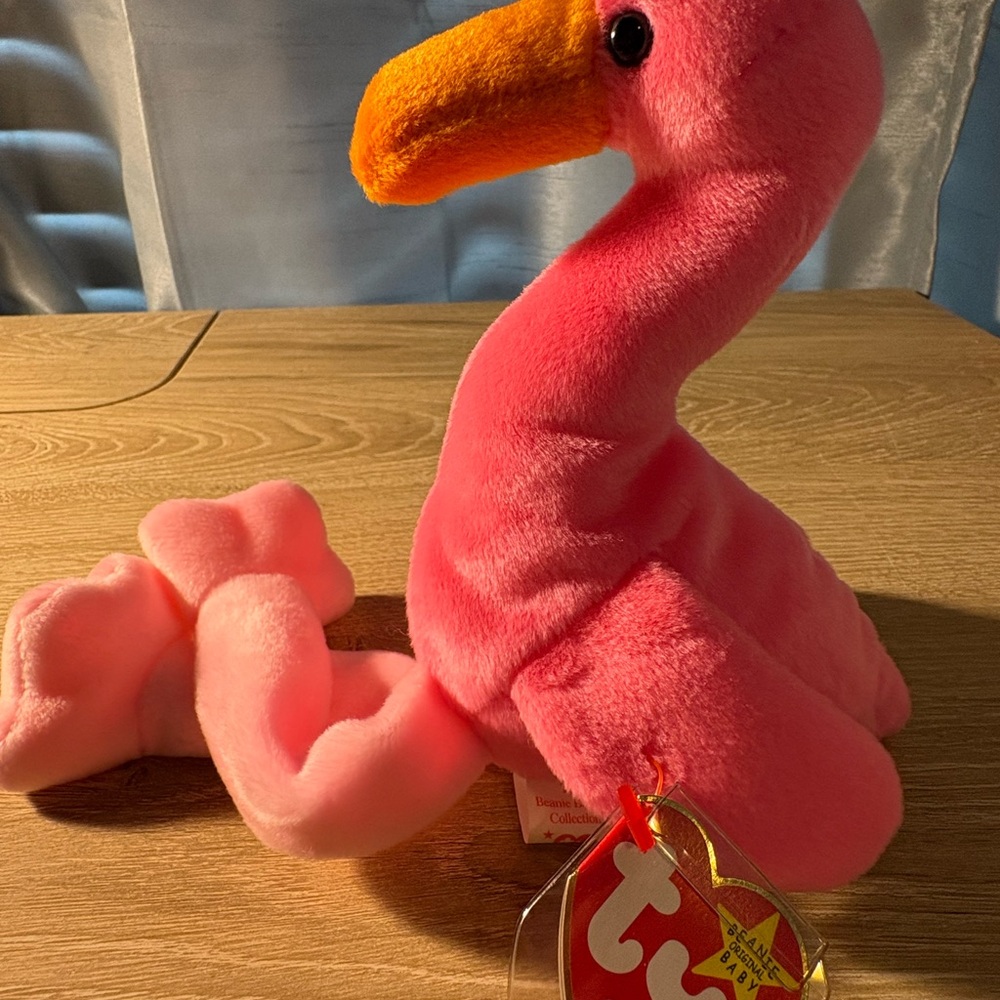 Ty original beanie baby Pinky was born on February 13,1995.